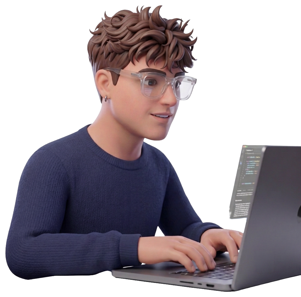 Salvatore Chianura al lavoro al computer